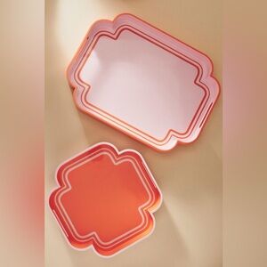 Anthropologie Lacquered Serving Trays